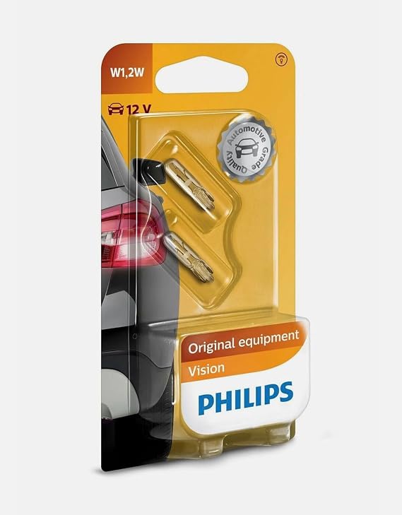 Philips Vision T5 W1,2W 12V Original Automotive Bulb, Pack of 2