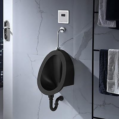 Stainless Steel Urinals, Bar Urinals, Garage Urinal, Urinals for Men Spill Proof, Urinals for Men Spill Proof Nighttime, Urinals for Men Bathroom, Outdoor Toilet Color : Black