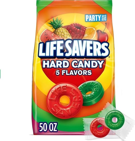 LIFE SAVERS 5 Flavors Hard Candy, Party Size, 50 oz Sharing Bag