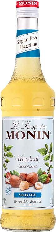 Monin Sugar Free Hazelnut 700 Ml Glass Coffee & Cocktail Syrup