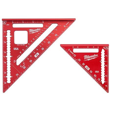 Milwaukee Tool 7-inch Rafter Square and 4-1/2-inch Trim Square Set