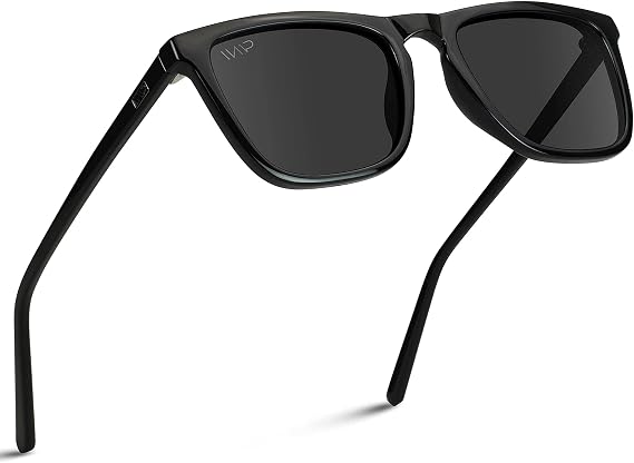 WearMe Pro Wesley Men's Polarized Sunglasses, Modern Square Frame, UV400 | Shatter-Resistant Lenses, 5-Barrel Metal Hinges, Lightweight Durable Frame, Includes Microfiber Pouch for Cleaning/Storage