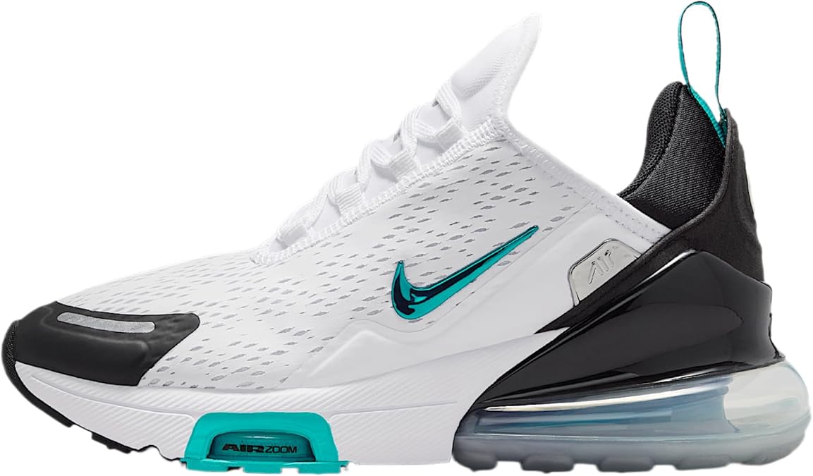 Nike Air Max 270 Premium Big Kids' Shoes (White/Black/Metallic Silver/Dusty Cactus)