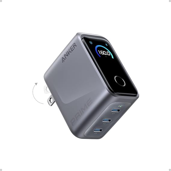 Anker Prime Charger, 160W Max 3-Port GaN Charger, for MacBook Pro Charger