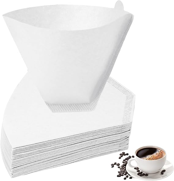 HOTUT 100 Pcs Coffee Filter Paper, Size 03, Coffee Filters Cones Shaped, for Filter Coffee Makers, 4-7 Cups, White