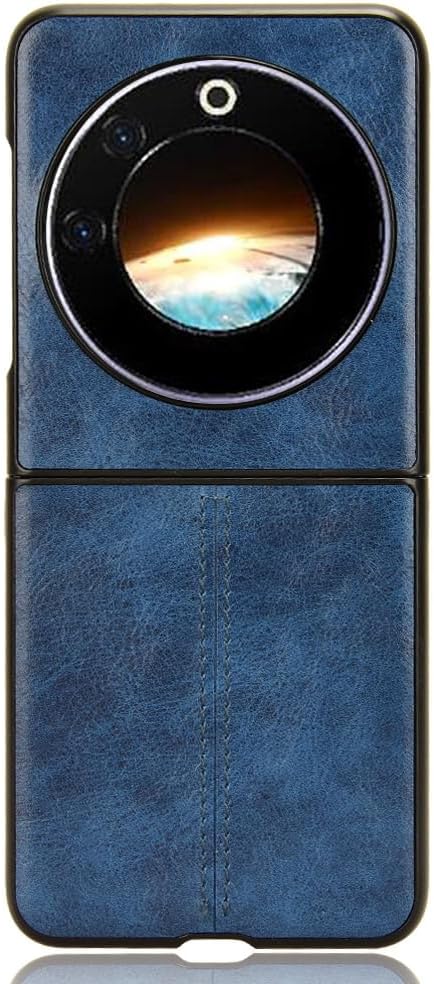 Case for Tecno Phantom V Flip Case Ultra-thin Dermatoglyph phone case, Tecno Phantom V Flip PU+PC+TPU phone case, Cover for Tecno Phantom V Flip-Blue