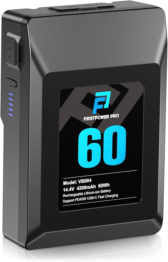 FirstPower V Mount Battery 60Wh for Camera Camcorder Monitor Video Light