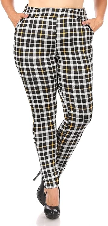 ShoSho Womens Plus Size Skinny Pants Slim Fit Trousers Treggings Pull-On Pants Leggings
