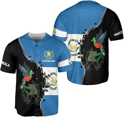 Parvii Personalized Guatemala Baseball Jersey - Custom Guatemala Jersey for Men & Women - Guatemalan Pride Shirt