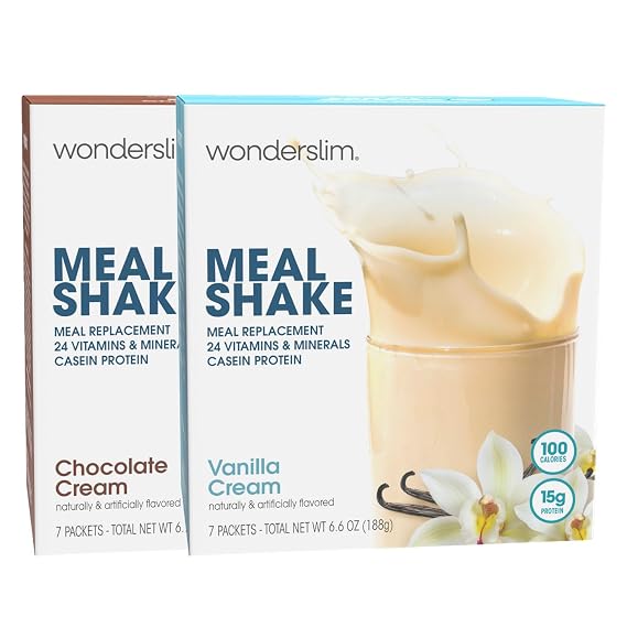 Wonderslim Meal Replacement Shake Bundle, Chocolate Cream & Vanilla Cream