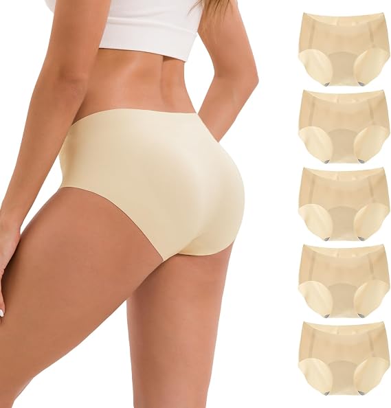 INNERSY Seamless Knickers for Women No Vpl Ladies Underwear Smooth Microfibre Midi Briefs 5 Pack