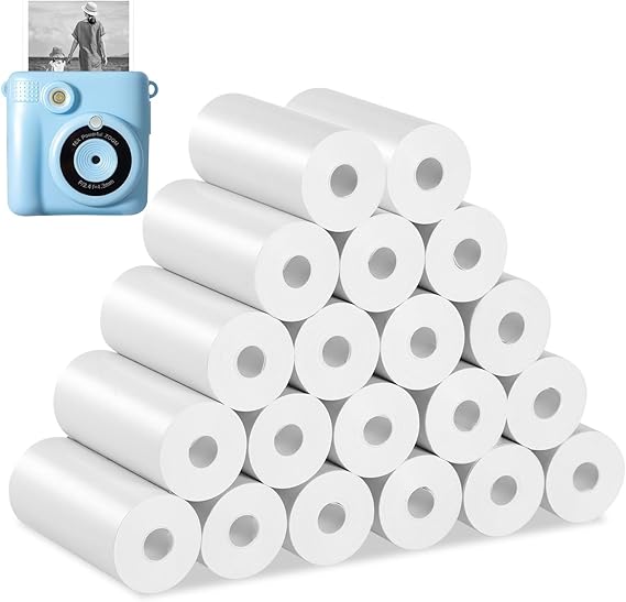 JIANTA 20 rulo termal kağıt 57 x 30 mm, yazdırılabilir mini termal kağıt, çocuklar için anlık kamera, anında baskı termal kağıt ruloları için kamera dolum baskı kağıdı
