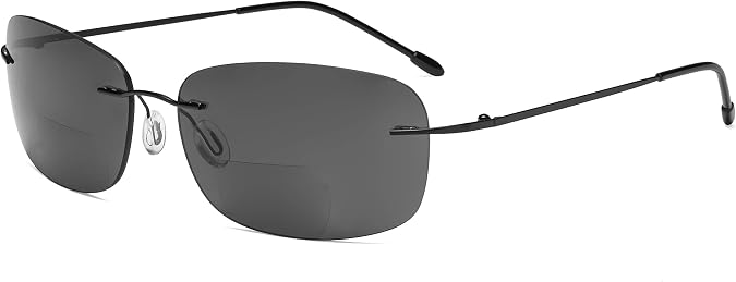 Eyekepper Rimless Bifocal Sunglasses Women Men Lightweight Bifocal Readers for Reading under the Sun