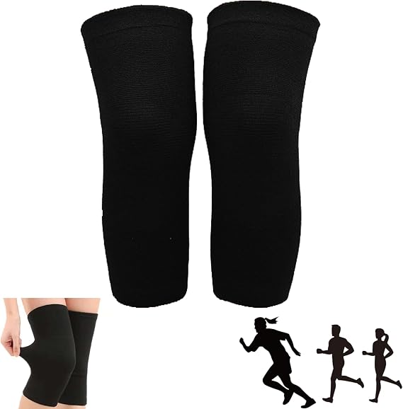 Bamboo Knee Compression Sleeve, Bamboo Knee Support for Night Sleep, Osteoarthritis Knee Support, Unisex Bamboo Charcoal Elastic Knee Brace Kneecap Protective Pads Support-Gray