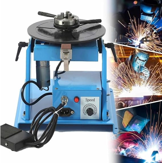 Rotary Welding Positioner, 90o Welding Rotary Table, 180mm Turntable Table Welder Positioner with 65mm Chuck for Welding Displacement Rotary Work