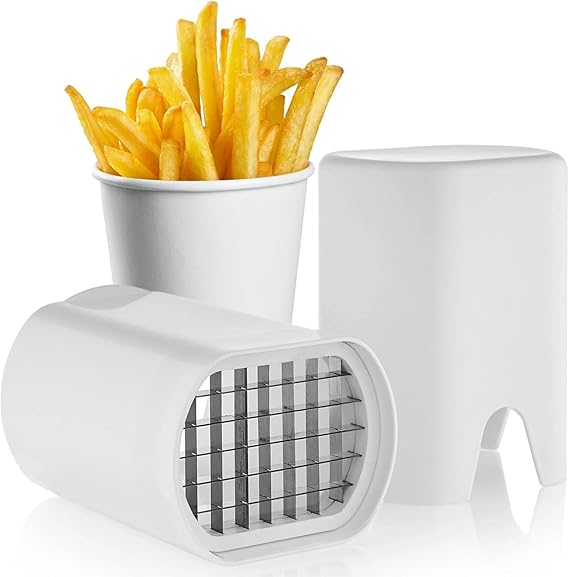 Stainless Steel Chip Cutter & Chip Chop 2 in 1 Cutter - Heavy Duty Vegetable Slicer for Perfect Homemade Crisps and French Fries - Kitchen Gadget with Safety Handle