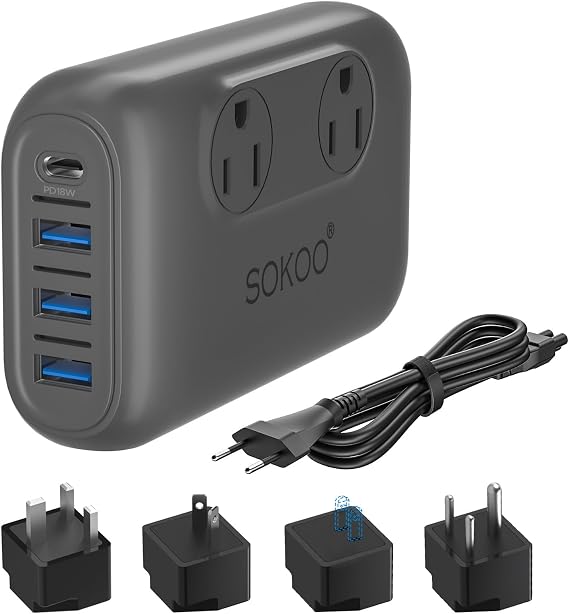 SOKOO 230-Watt Step Down 100-220V to 110V Voltage Converter