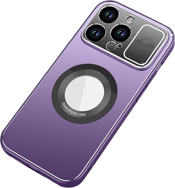 Case for iPhone 14/14 Pro/14 Pro Max, Military Grade Shockproof Case with Heat Dissipation, Lens Protection and Supports Wireless Charging Non-Slip Anti-Fingerprint Frosted Case,Purple,14 Pro