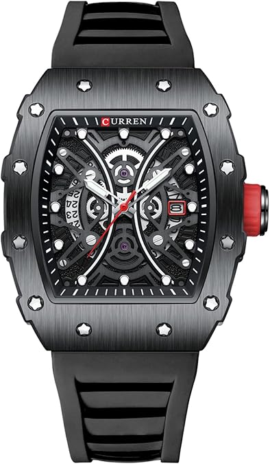 Men's Multifunction Military Analog Watch Big Face Luminous Chronograph Fashion Quartz Business Dress Waterproof Sport Watch Silicone Strap