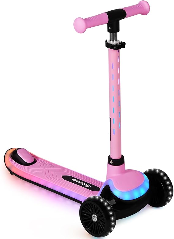 Rahmory 3 Wheel Scooters for Kids 3-5 Light Up Kids Scooter Age 5-8