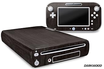 247 Skins Graphics kit Sticker Decal Compatible with Nintendo Wii U and Controllers - Darkwood