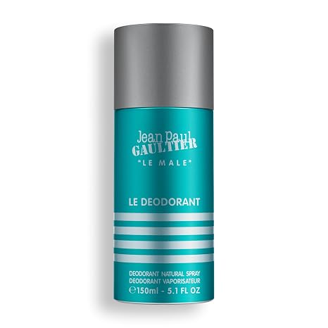 Jean Paul Gaultier Le Male Deodorant Spray - Long Lasting Cologne Scented Protection for Men with Fresh Mint, Lavender & Vanilla - Men's Deodorant Spray, 5.1 oz