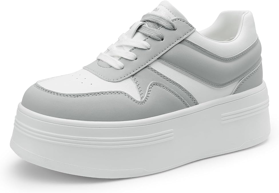 DREAM PAIRS Women's Platform Casual Sneakers | Comfortable High Heel Fashion Walking Lightweight Stylish Classic Casual Sneaker