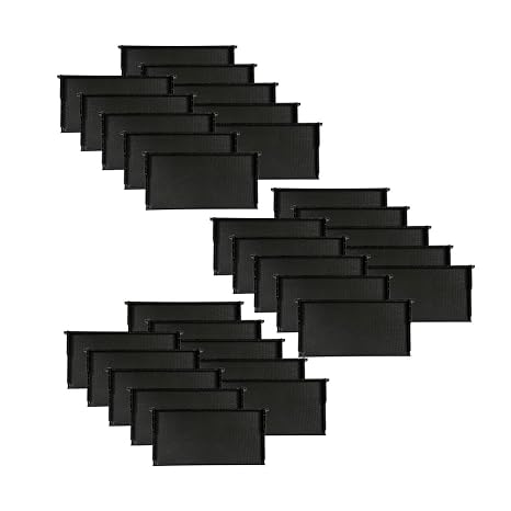 Waxed Plastic Frames for Beehives | Standard Size 9 1/8" Frames | Black Color | Durable Beekeeping Supplies | Case of 30