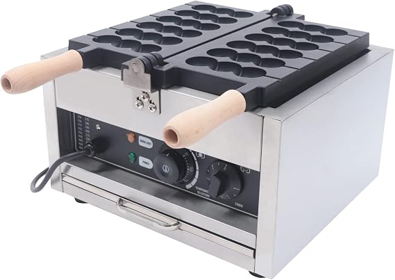 1400W 6-Grid Skewer Bubble Waffle Maker Commercial Waffle Skewer Machine | Stainless steel body, nonstick ptfe coated aluminum mould; Double-side heating; Even and fast heating; 122~572F Temp range