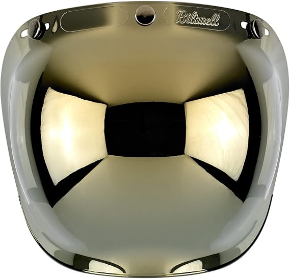 Biltwell Bubble Shield Gold Mirror - Anti-fog, Scratch Resistant, UV/A UV/B Resistant