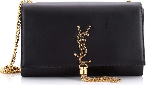 Saint Laurent, Pre-Loved Classic Monogram Tassel Crossbody Bag Medium, Black