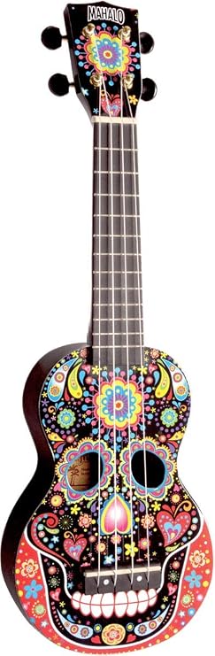 Mahalo Ukuleles MA1SK bk Dia de Muertos Ukulele, Soprano