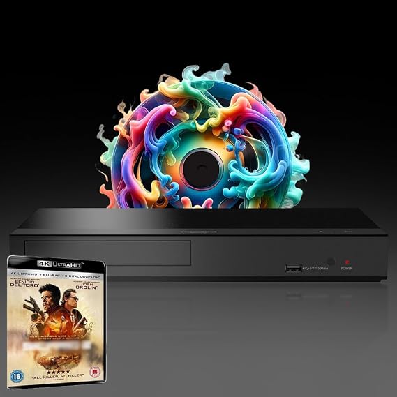 Blu-ray Player Compatible with Panasonic DP-UB150 MultiRegion Blu-ray Region A, B & C - DVD Regions 1-8 - Bundle Including Sic 2 4K UHD Disc