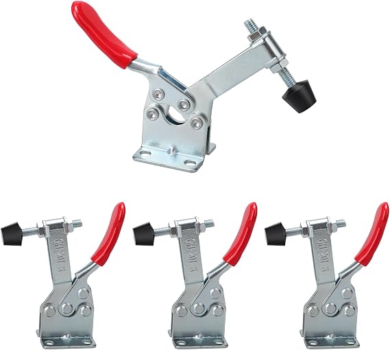 Quick Release Clamp GH-201-B, Pack of 4 Horizontal Toggle Clamp, 90kg Capacity Clamp Quick Release Tool for Woodworking, Welding, Machinery, Handmade