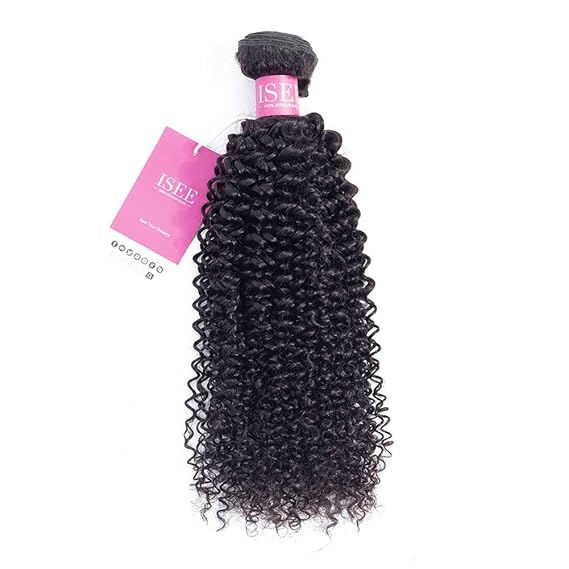 ISEE 9A Mongolian Kinky Curly Bundles Human Hair Extension 24 Inch