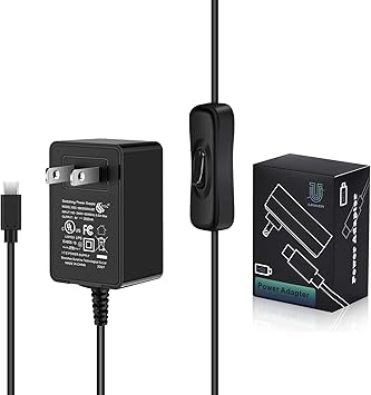[UL Listed] iUniker Raspberry Pi Power Supply with Switch 15W 5V 3A Micro USB Raspberry Pi 3 b+ Power Switch UL Listed