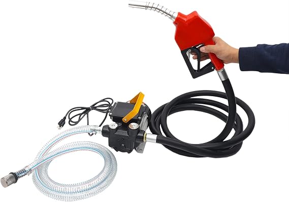 110V Fuel Transfer Pump Oil Transfer Pump Electric Diesel Transfer Pump | 16GPM 60L/min Oil Change Pump | Self Priming Kerosene Biodiesel Pump w/Hose & Nozzle