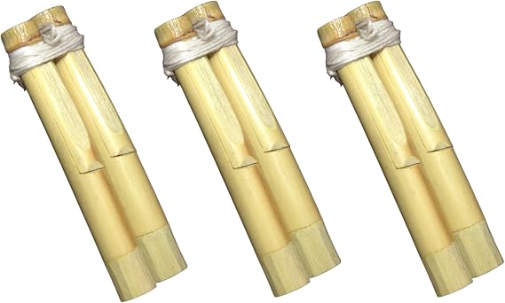 Handmade 1 Pair Traditional Bamboo Mijwiz Flute - Professional Double Reed Arabic Folk Wind Instrument, Authentic Middle Eastern Double Pipe Musical Instrument for Musicians and Collectors