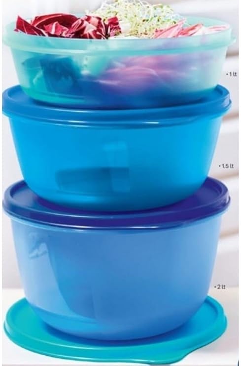 Tupperware Mucize Şekerler Mavi 3'Lü Set 2 Lt + 1,5 Lt + 1 Lt