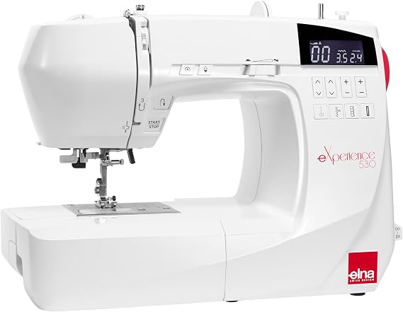Elna eXperience 530 Stylish Computerized Sewing Machine with 30 Stitches, Smart Function Buttons, Quick Stitch Selections, and Swiss Design