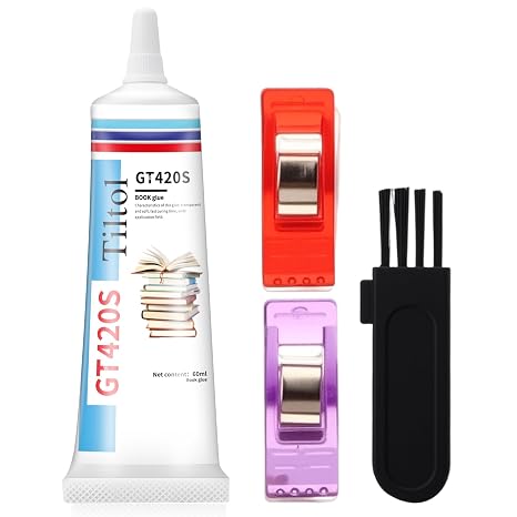 Book Repair Glue,Book Page Adhesive,Quick Drying Bookbinding Adhesive,Student/Library Repair,Binding and Repair Paper Glue,Collage Books,Paper Crafts,Collages