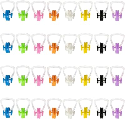 32 Pcs Swimming Nose Clip, Silicone Waterproof Swim Nose Plugs for Kids Age 7 and Adults, Inclue 8 Colors