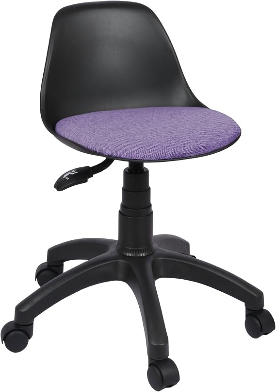 Siyah Çocuk Çalışma Sandalyesi | Makyaj Masası Sandalyesi, Ders Koltuğu, Ofis Taburesi - 100 kg Kap. (Mor)