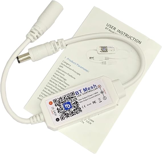 LED Smart Bluetooth Controller DC524 V Wireless Dimmer Controller, Single Color LED Controller for 2835, 5050, 5630, 5730, LED Strips (Bluetooth, Single Color)