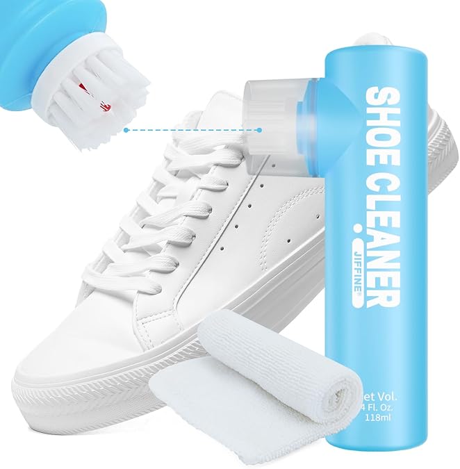 Shoe Cleaner Kit 4 Oz - White Shoe Cleaning Solution with Brush & Towel