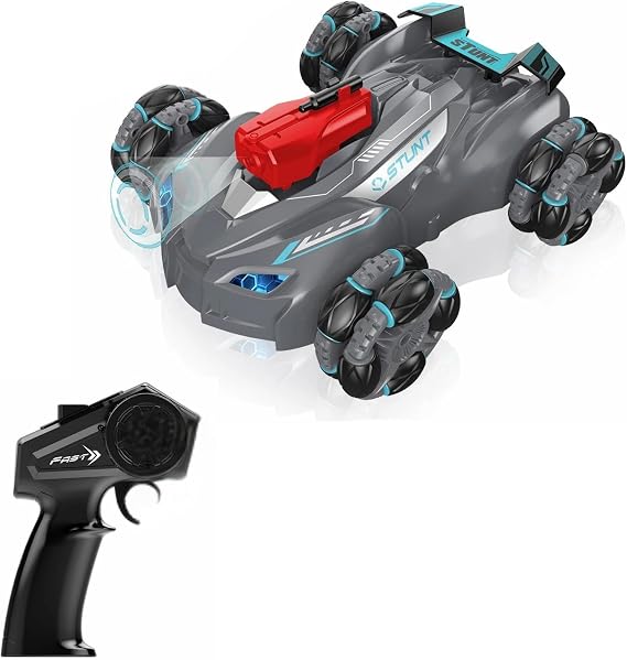 Toy 2.4GHz Full Function 1080P HD Camera with Remote Control Connectable to Phone 4x4 Acrobat Car (Grey)