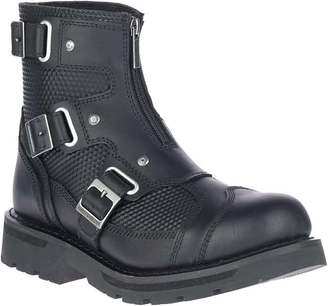Harley-Davidson Men's Stealth Carbon Zip 6.5-Inch Black Motorcycle Boots, D93789