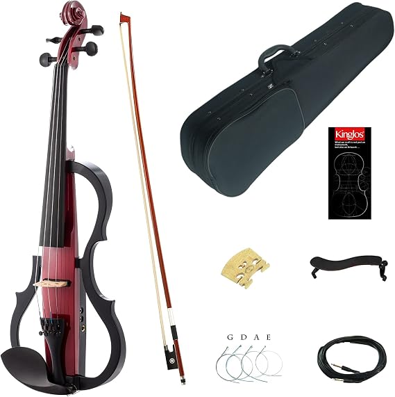 Kinglos. Advanced 3-Band-EQ Electric Violin 4/4 Full Size Solid Wood Fiddle