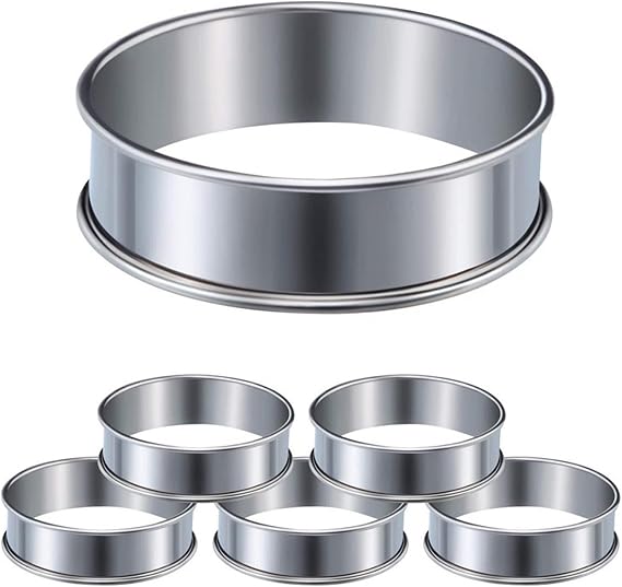 6 Pieces Biscuit Cookie Cutters Set,Stainless Steel Circle Round Cookie Biscuit Cutters in Graduated Sizes Shape Molds for Pastries Doughs Doughnuts