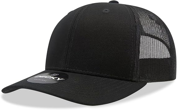 DECKY 6 Panel Mid Profile Structured Cotton Blend Trucker